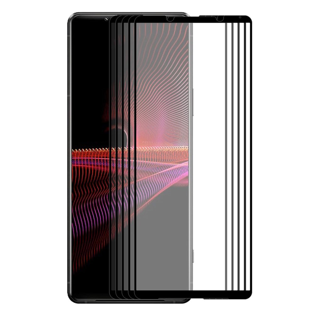 5pcs/Set HAT PRINCE Anti-explosion Full Coverage Tempered Glass Screen Protector Film for Sony Xperia 1 III-1
