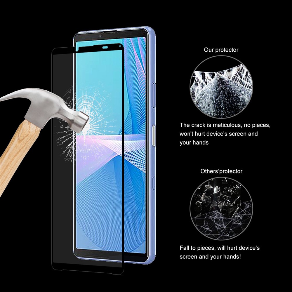 2pcs/Set HAT PRINCE Complete Covering 0.26mm 9H Tempered Glass Screen Protector Film for Sony Xperia 10 III-7