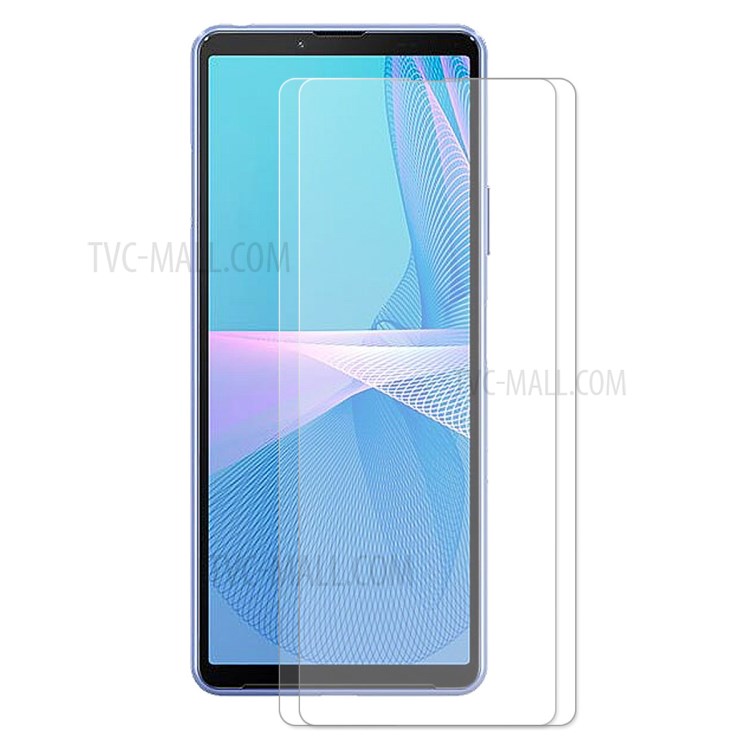 2pcs HAT PRINCE Anti-explosion 0.26mm 9H 2.5D Arc Edge Tempered Glass Screen Protector Film for Sony Xperia 10 III-1