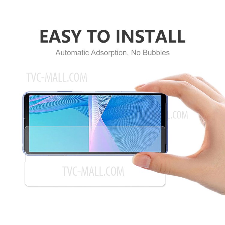 2pcs HAT PRINCE Anti-explosion 0.26mm 9H 2.5D Arc Edge Tempered Glass Screen Protector Film for Sony Xperia 10 III-5