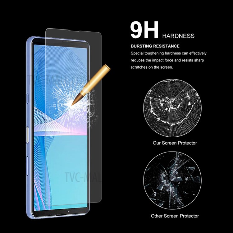 5pcs HAT PRINCE Ultra Clear Anti-explosion 0.26mm 9H Tempered Glass Screen Protector Film Guard for Sony Xperia 10 III-4