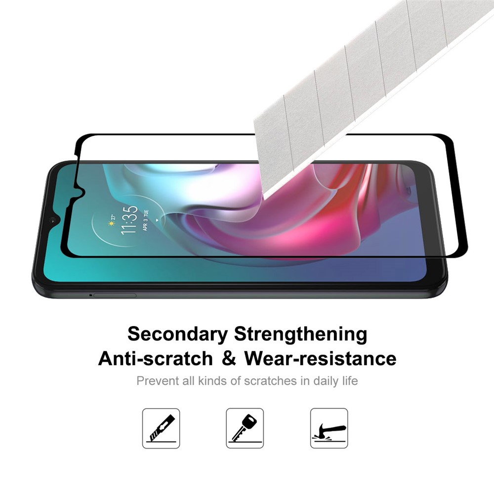 2Pcs/Set HAT PRINCE Ultra Thin 0.26mm 9H 2.5D Ultra Clear Full Glue Complete Covering Tempered Glass Screen Protector for Motorola Moto G10/G20/G30-5