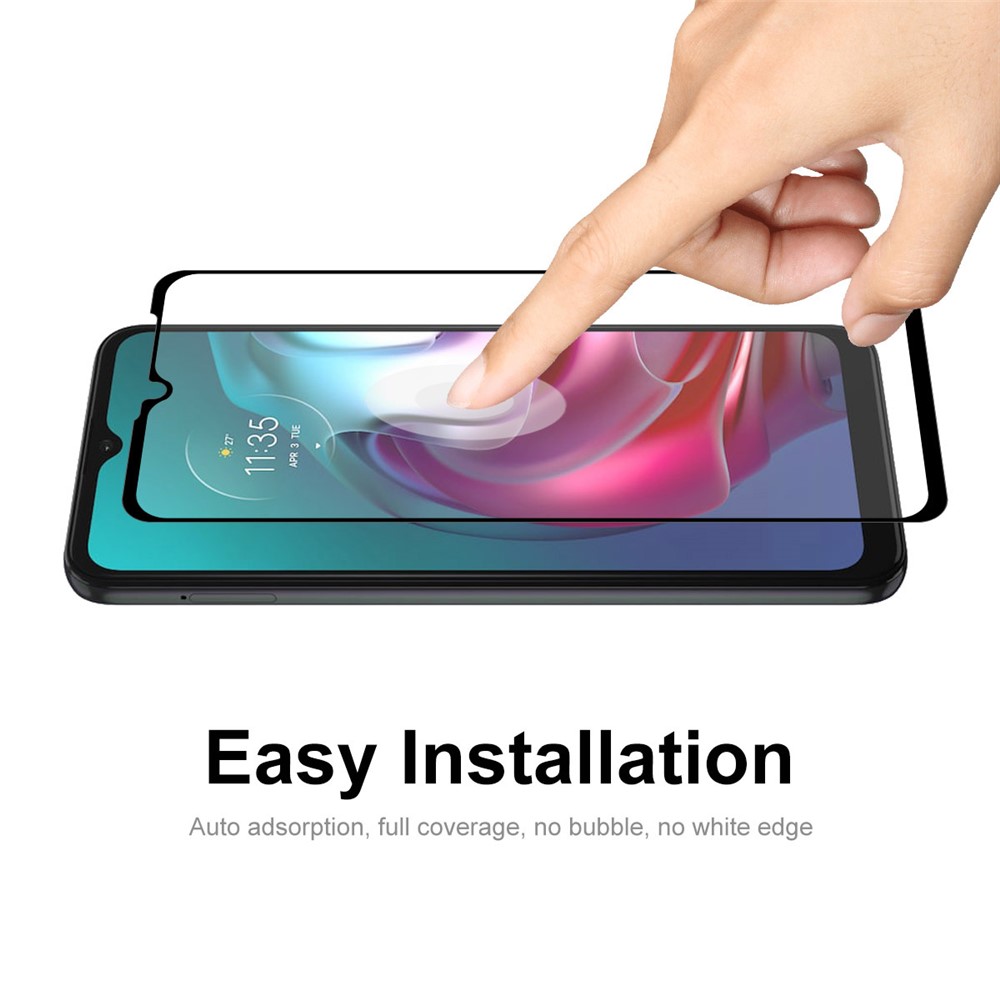 2Pcs/Set HAT PRINCE Ultra Thin 0.26mm 9H 2.5D Ultra Clear Full Glue Complete Covering Tempered Glass Screen Protector for Motorola Moto G10/G20/G30-6