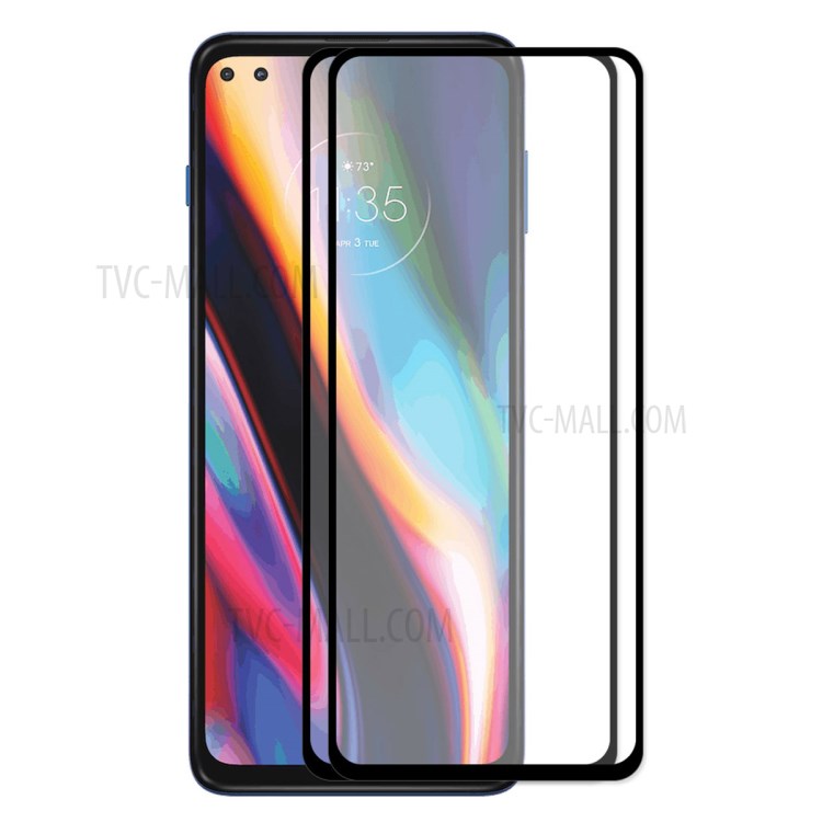 2Pcs/Set HAT PRINCE 0.26mm 9H 2.5D Full Screen Covering Full Glue Tempered Glass Screen Protector for Motorola Moto G100/Edge S/G 5G Plus-1
