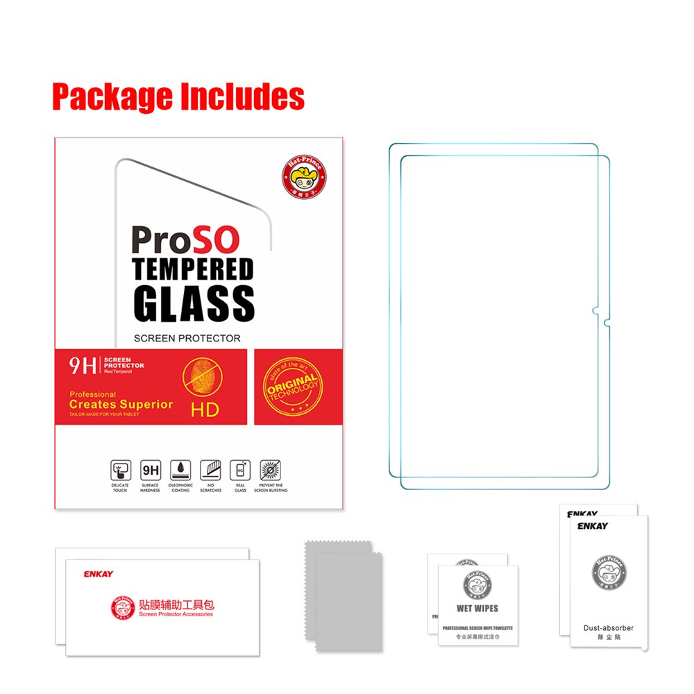 HAT PRINCE 2Pcs/Pack 0.33mm 9H 2.5D Full Coverage Full Glue Tempered Glass Screen Protector for Lenovo Tab P11 Tablet LCD Film-7