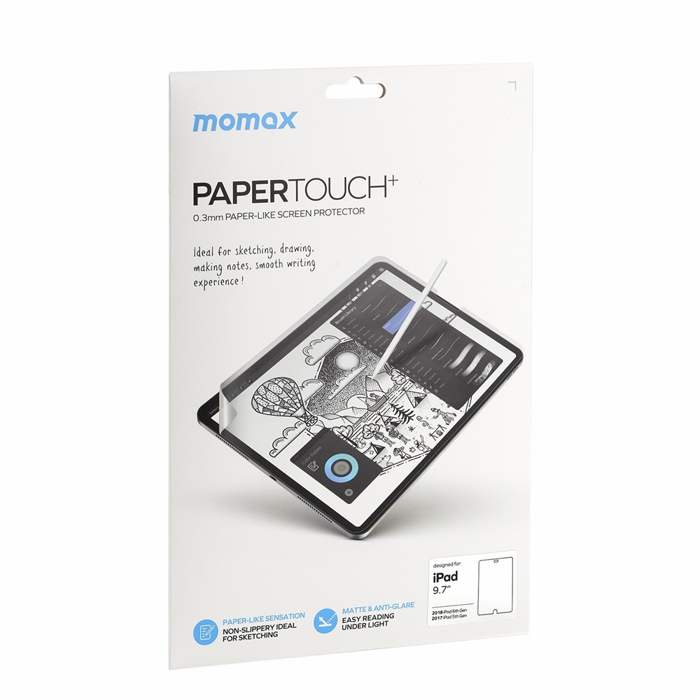 MOMAX PAPER TOUCH+ Transparent 0.3mm Paper-Like PET Film Screen Protector for iPad 9.7-inch (2018)/(2017)-7