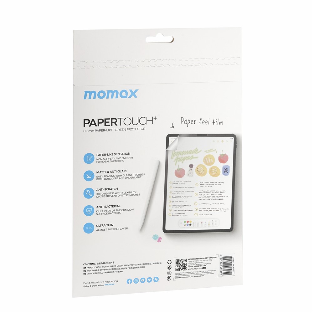 MOMAX PAPER TOUCH+ Transparent 0.3mm Paper-Like PET Film Screen Protector for iPad 9.7-inch (2018)/(2017)-8