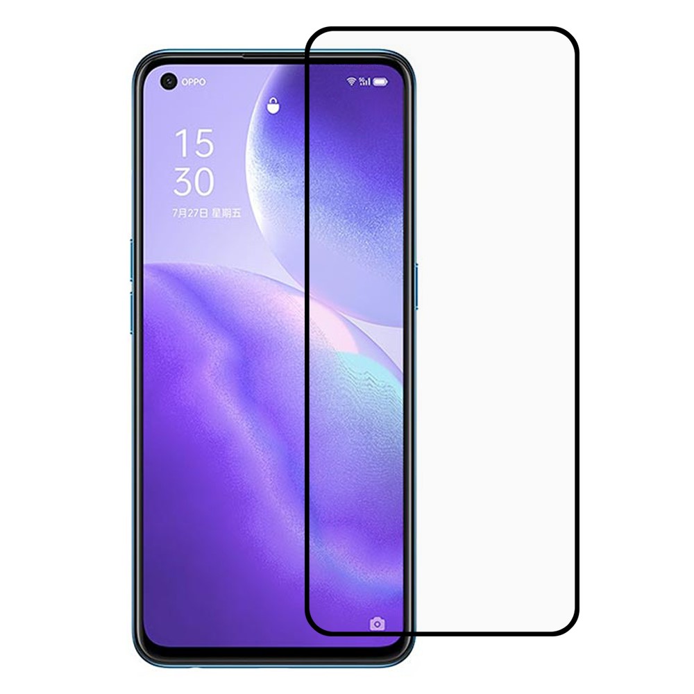 Full Glue Silk Printing Tempered Glass Anti-Burst Full Screen Coverage Protector for Oppo Reno5 4G/Reno5 5G/Reno5 K/Find X3 Lite-1