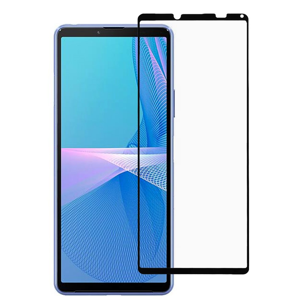 Silk Printing Tempered Glass Full Glue Anti-Burst Full Screen Coverage Protector for Sony Xperia 10 III-1