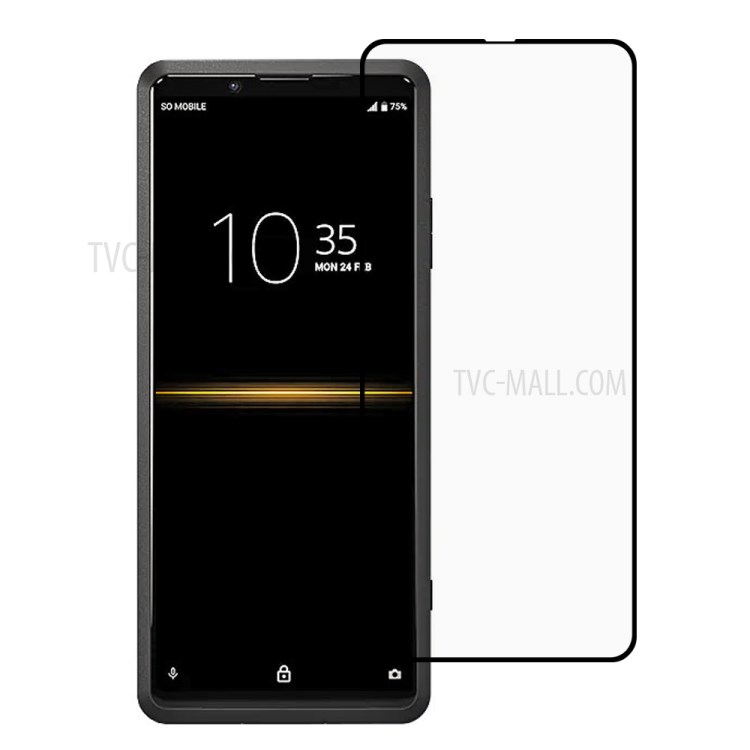 Complete Covering Anti-explosion Silk Printing Tempered Glass Screen Protector Film Shield for Sony Xperia Pro-1