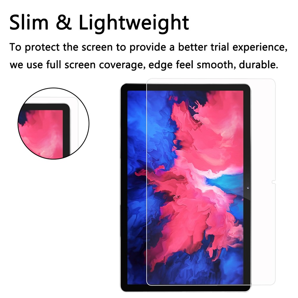 Full Coverage Straight Edge Tempered Glass Ultra Clear Screen Protector Film for Lenovo Pad Plus-5