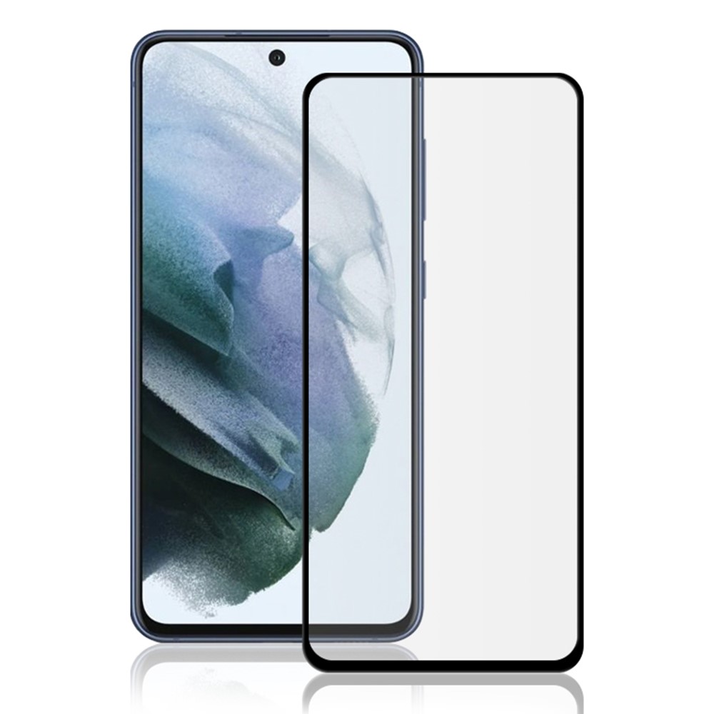 AMORUS High Transparency Silk Printing Full Glue Tempered Glass Full Screen Covering Protector Film for Samsung Galaxy S21 FE - Black-1