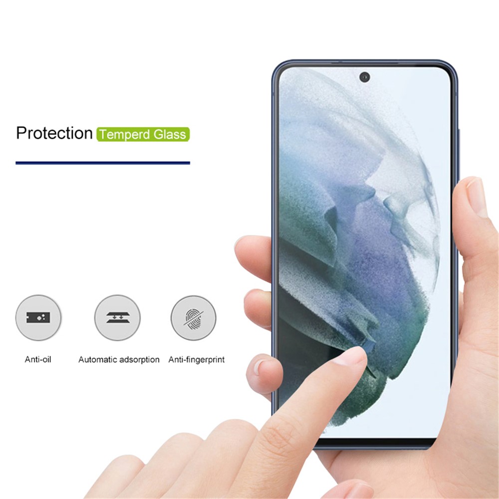 AMORUS High Transparency Silk Printing Full Glue Tempered Glass Full Screen Covering Protector Film for Samsung Galaxy S21 FE - Black-3