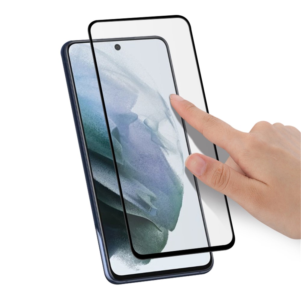 AMORUS High Transparency Silk Printing Full Glue Tempered Glass Full Screen Covering Protector Film for Samsung Galaxy S21 FE - Black-8