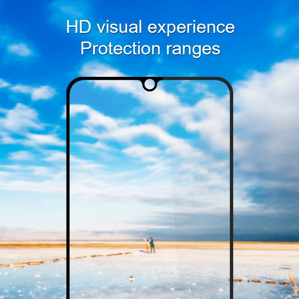 Amorus Glue Full Transparencia De Alta Transparencia Impresión De Seda Vidrio Templado Pantalla Completa Película Protectora Para Samsung Galaxy A32 4G (versión De La UE) - Negro