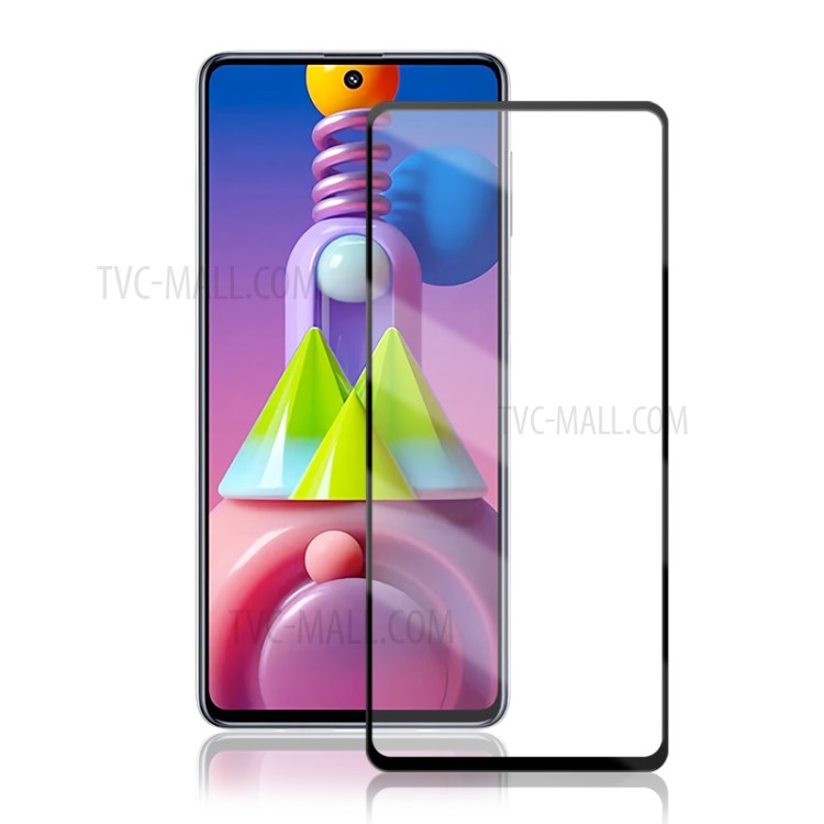 AMORUS Silk Printing High Transparency Full Glue Tempered Glass Full Screen Covering Protector Film for Samsung Galaxy M51 - Black-2