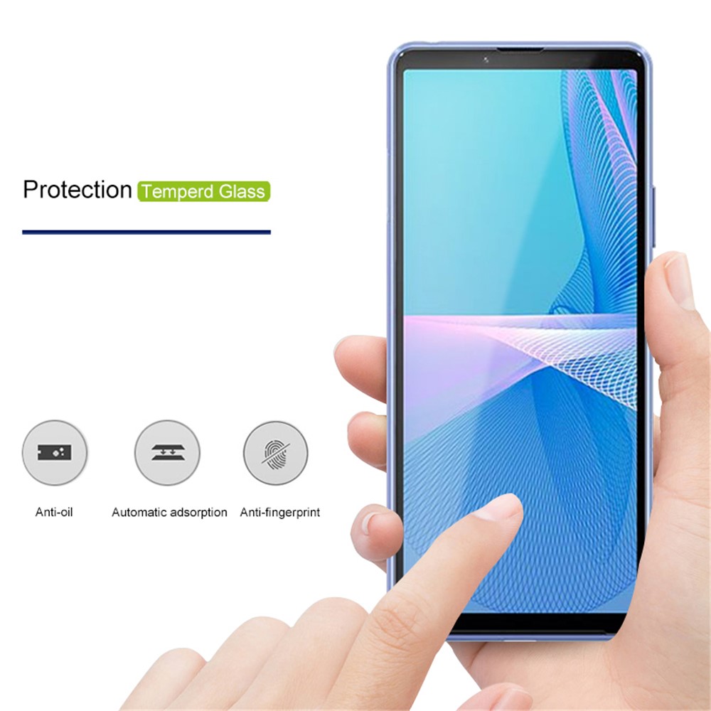 AMORUS Silk Printing Full Glue High Transparency Tempered Glass Full Screen Covering Protector Film for Sony Xperia 10 III 5G - Black-2