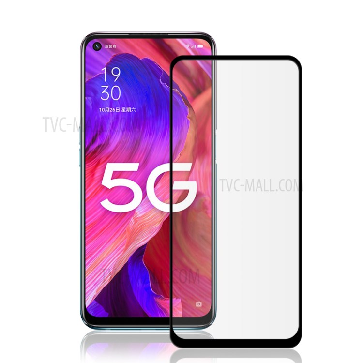 AMORUS Full Size Anti-explosion Anti-fingerprint Silk Printing Tempered Glass Screen Protector Film for Oppo A93 5G-2
