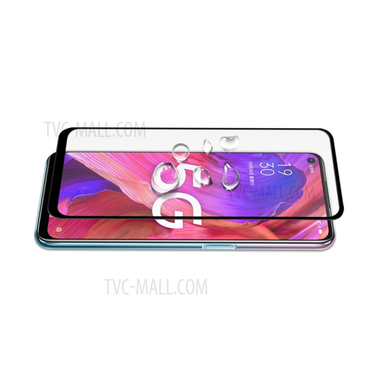 AMORUS Full Size Anti-explosion Anti-fingerprint Silk Printing Tempered Glass Screen Protector Film for Oppo A93 5G-5