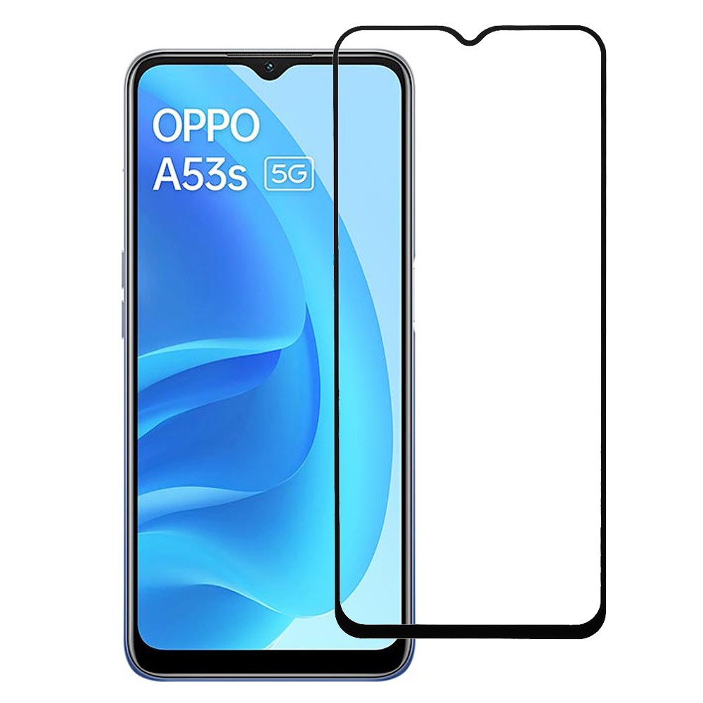 Anti-Scratch Full Glue Silk Print Tempered Glass Full Screen Coverage Protector Film for Oppo A53s-1