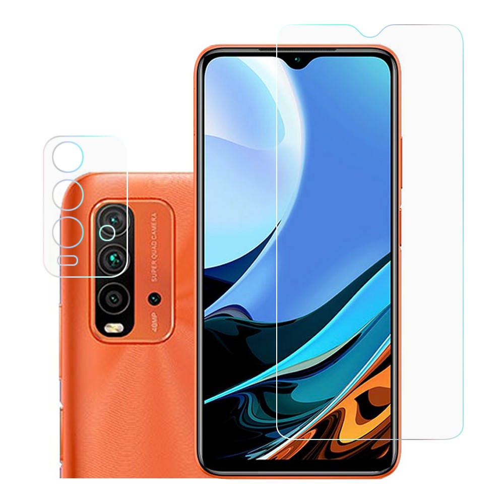 2.5D 9H Tempered Glass Screen Protector + Rear Camera Lens Film for Xiaomi Redmi 9T-1