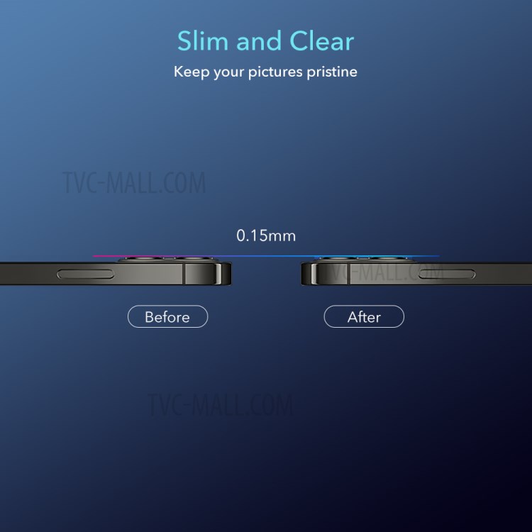 2pcs ESR Camera Lens Tempered Glass Screen Protector Back Lens Protective Film for iPhone 12 Pro 6.1 inch-4