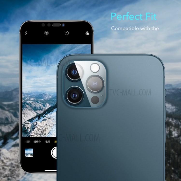 2pcs ESR Camera Lens Tempered Glass Screen Protector Back Lens Protective Film for iPhone 12 Pro 6.1 inch-5