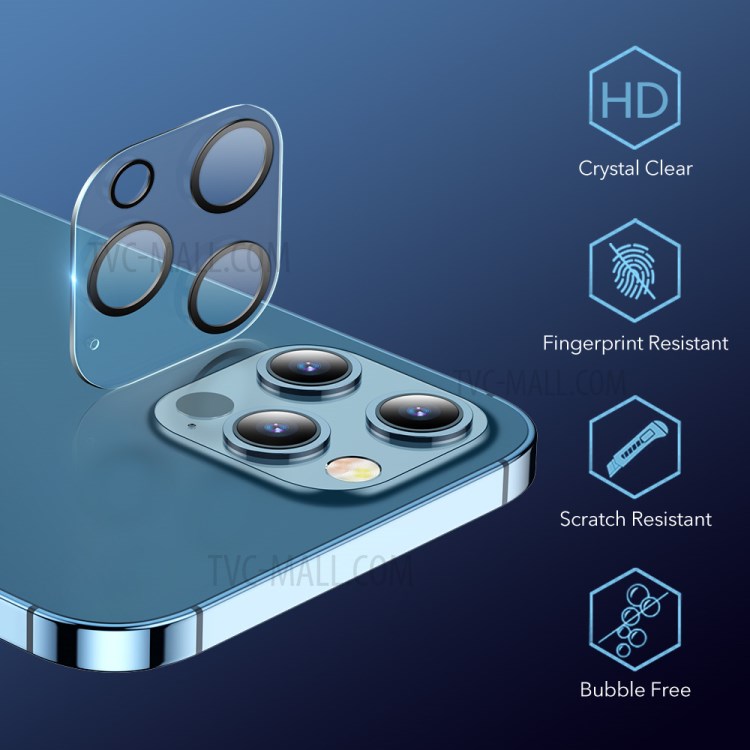 2pcs ESR Camera Lens Tempered Glass Screen Protector Back Lens Protective Film for iPhone 12 Pro 6.1 inch-7