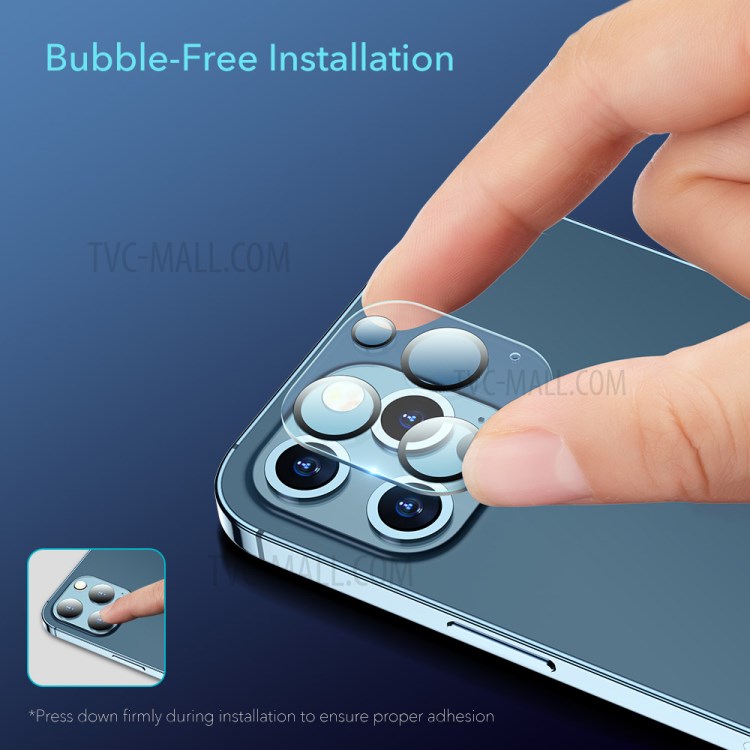 2pcs ESR Camera Lens Tempered Glass Screen Protector Back Lens Protective Film for iPhone 12 Pro 6.1 inch-9