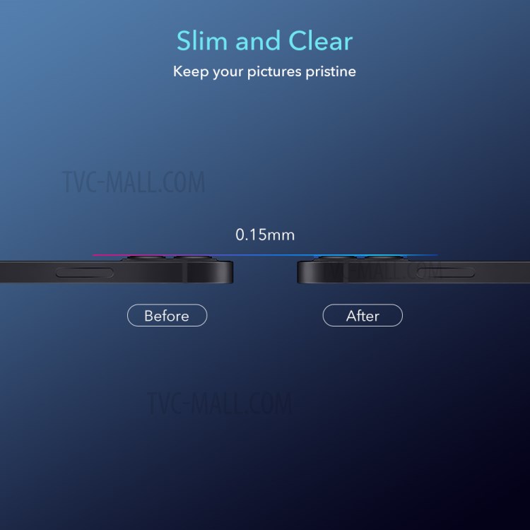 2pcs ESR Camera Lens Film Full Cover Clear Tempered Glass Lens Screen Protector for iPhone 12 6.1 inch-4