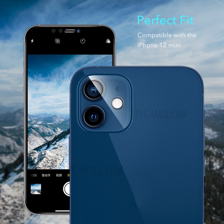 2pcs ESR Camera Lens Film Full Cover Clear Tempered Glass Lens Screen Protector for iPhone 12 6.1 inch-5