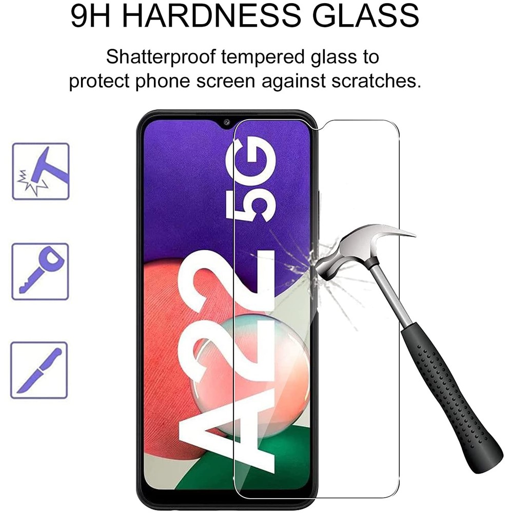 2PCS/Set Ultra Clear 0.3mm Arc Edge Tempered Glass Screen Protector for Samsung Galaxy A22 5G (EU Version)-5