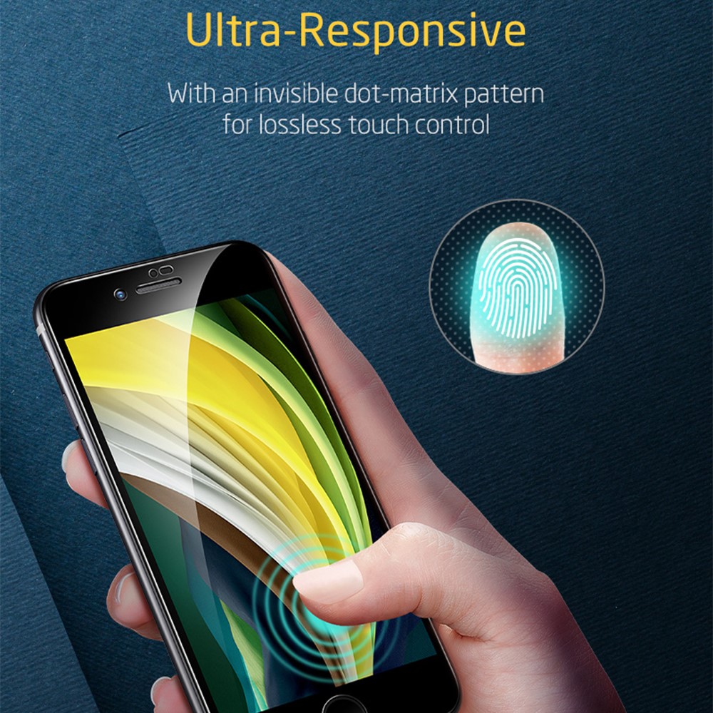 2pcs ESR Tempered Glass Screen Protector Full Cover Film Shield for iPhone SE (2nd Generation)/8 4.7 inch/7 4.7 inch-7