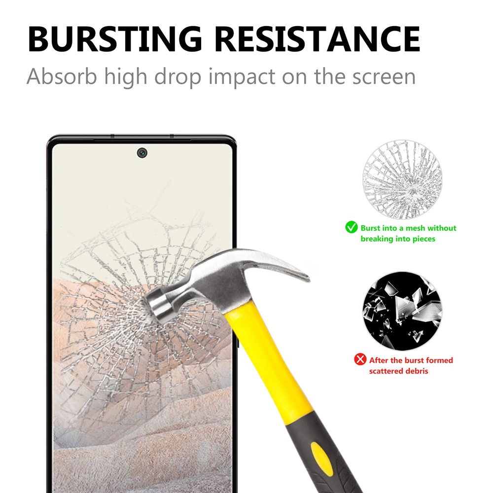 Película De Vidrio De Cristal Templado Anti-explosión Edges Black Protector De Pantalla De Pegamento Completo Para Google Pixel 6-3