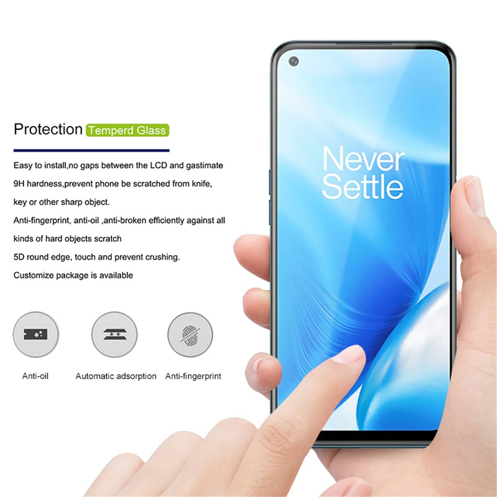 AMORUS for OnePlus Nord N200 5G 3D Curved Anti-Scratch Tempered Glass Full Screen Protector Film - Black-2