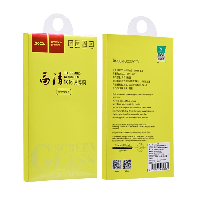HOCO GH1 Tempered Glass Screen Protector Film for iPhone 7 Crystal Clear-7