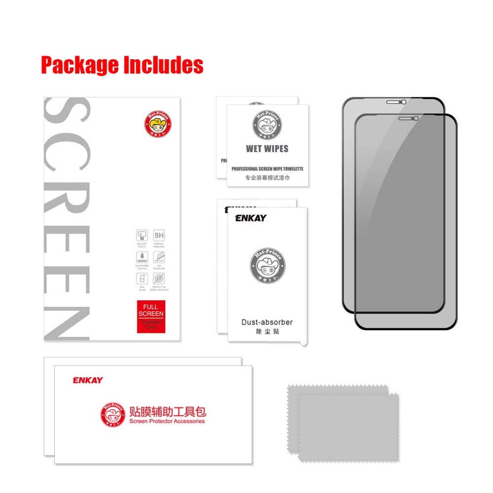 HAT-PRINCE 2Pcs Anti-glare 28° Anti-spy Explosion-proof Tempered Glass Full Coverage Screen Protector Film for iPhone 12 6.1 inch/12 Pro 6.1 inch-10