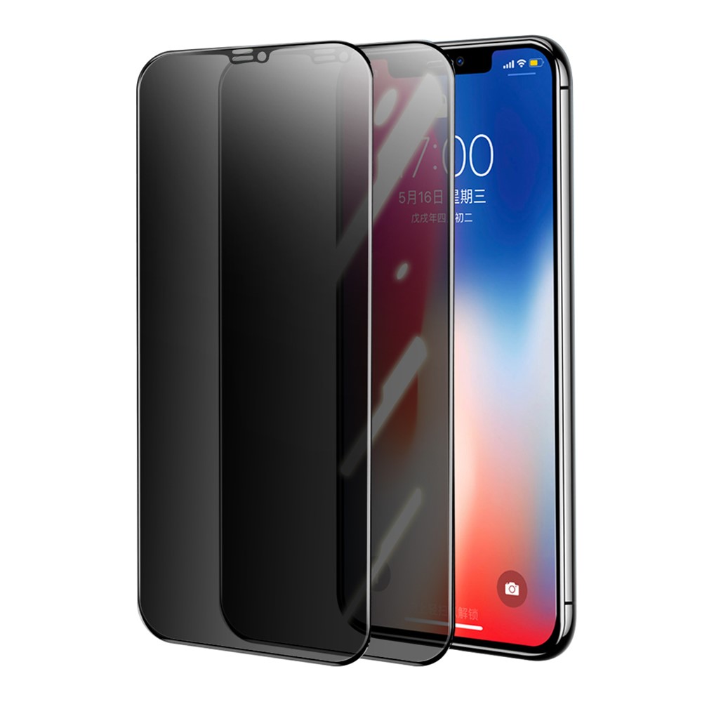 HAT-PRINCE 2Pcs Anti-glare 28° Anti-spy Tempered Glass Full Screen Coverage Protector Film for iPhone 11 6.1 inch/XR 6.1 inch-1