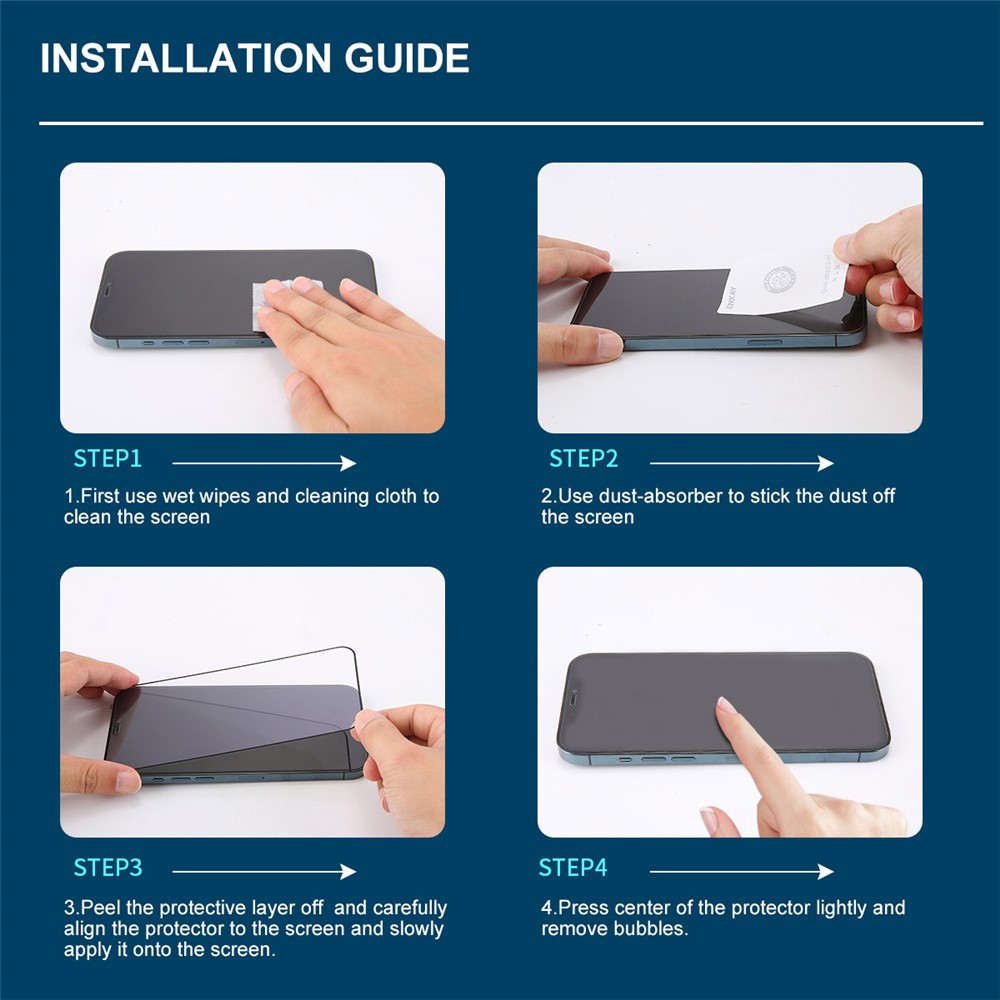 HAT-PRINCE 2Pcs Anti-glare 28° Anti-spy Tempered Glass Full Screen Coverage Protector Film for iPhone 11 6.1 inch/XR 6.1 inch-10