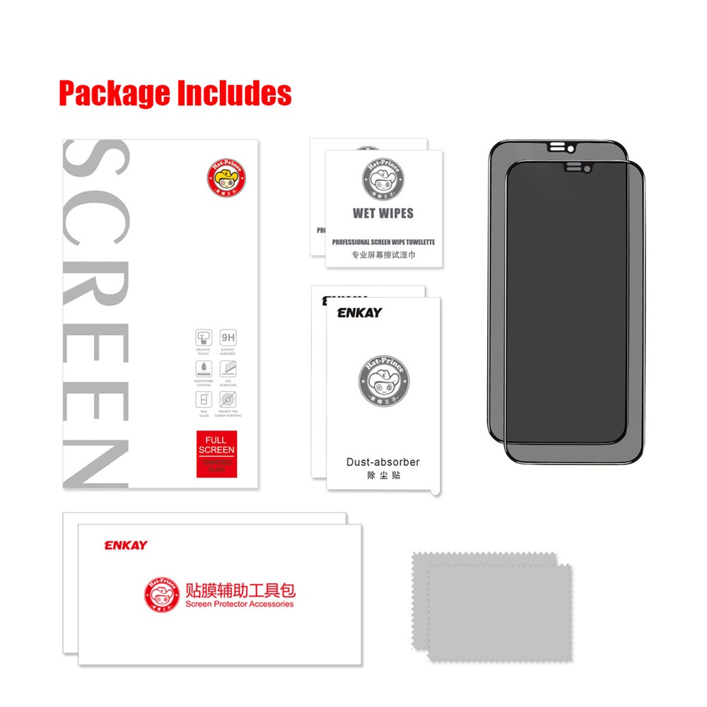 HAT-PRINCE 2Pcs Anti-glare 28° Anti-spy Tempered Glass Full Screen Coverage Protector Film for iPhone 11 6.1 inch/XR 6.1 inch-11