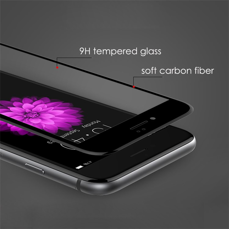 USAMS for iPhone 7 Plus 3D Soft Carbon Fiber Tempered Glass Screen Protector Full Coverage - Black-8