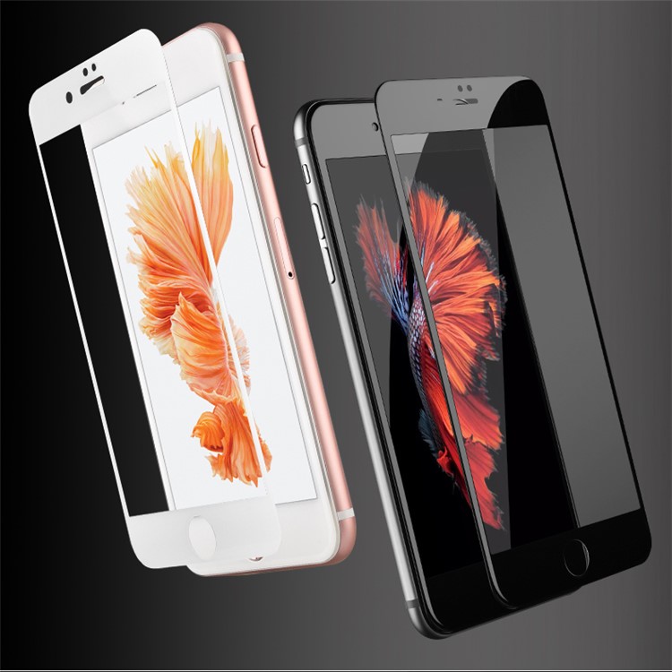USAMS for iPhone 7 Full Size 3D Soft Carbon Fiber Tempered Glass Screen Protector Film - Black-1