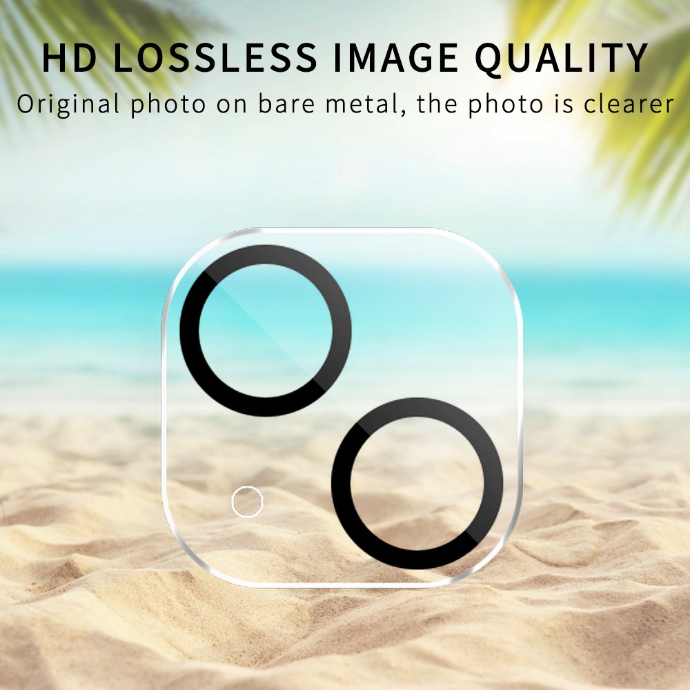 Anti-scratch Black Silk Printing Tempered Glass Camera Lens Guard Films Protector for iPhone 13 6.1 inch-2