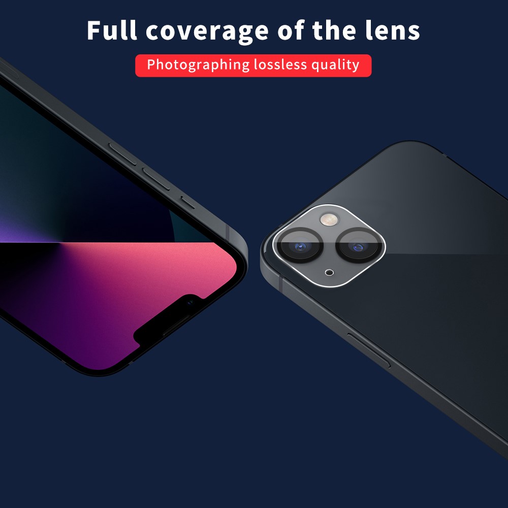 Anti-scratch Black Silk Printing Tempered Glass Camera Lens Guard Films Protector for iPhone 13 6.1 inch-4