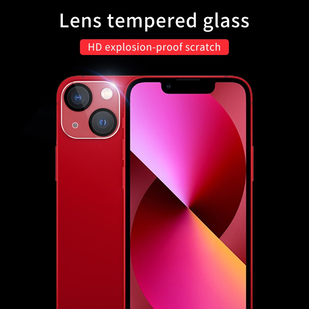 Anti-scratch Black Silk Printing Tempered Glass Camera Lens Guard Films Protector for iPhone 13 6.1 inch-9
