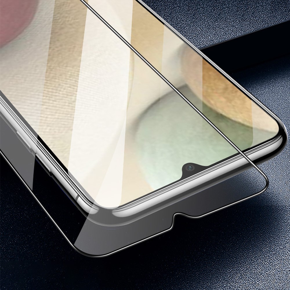 AMORUS 2Pcs/Set Full Size Coverage HD Full Glue Silk Printing Clear Tempered Glass Screen Protector for Samsung Galaxy A21-8