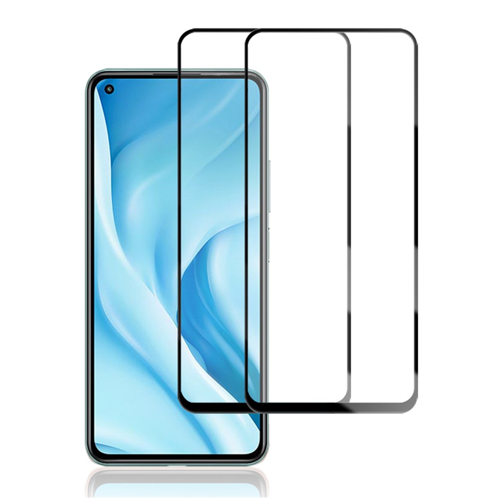 AMORUS 2Pcs/Set Full Size HD Full Glue Silk Printing Secondary Hardening Shatterproof Clear Tempered Glass Screen Protector for Xiaomi Mi 10T Lite 5G/Redmi Note 9 Pro 5G/Mi 10i 5G-1
