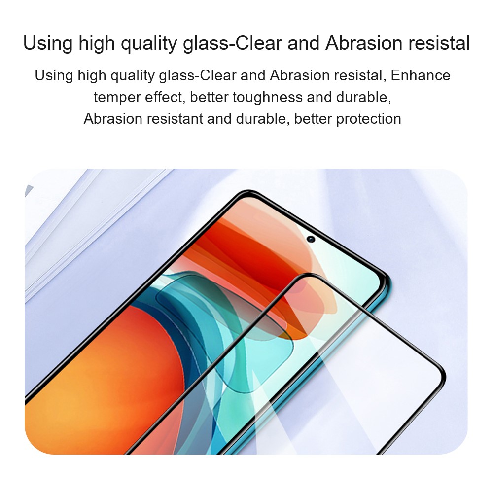 AMORUS 2Pcs Full Glue Full Coverage Ultra Clear Silk Printing Tempered Glass Screen Protector Film for Xiaomi Redmi 9A/9C-6