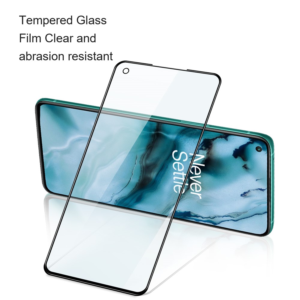 AMORUS 2Pcs Silk Printing Full Glue Anti-explosion Secondary Hardening Tempered Glass Screen Protector for OnePlus Nord 2 5G-4