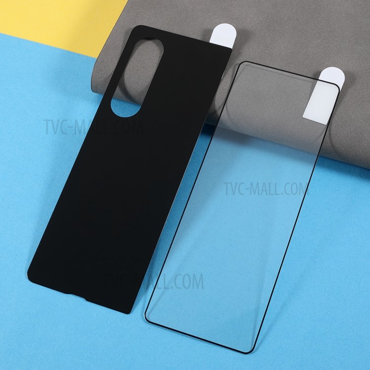 HD Clear Tempered Glass Back Protective Film + Scratch-resistant Soft TPU + PET Hydrogel Screen Protector for Samsung Galaxy Z Fold3 5G-4